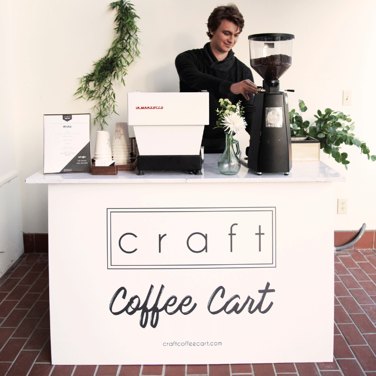 Coffee Cart catering setup at private event