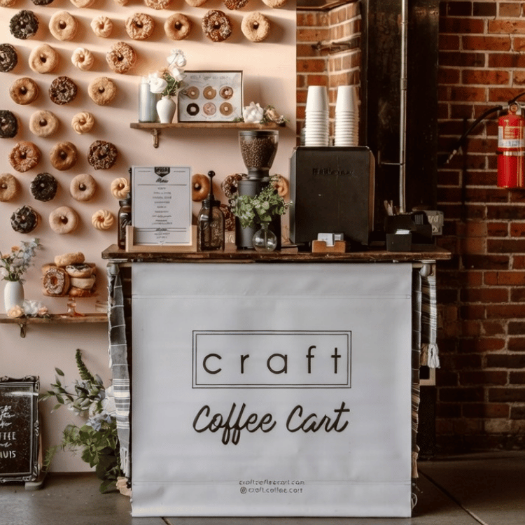 Mobile Coffee Cart setup at wedding